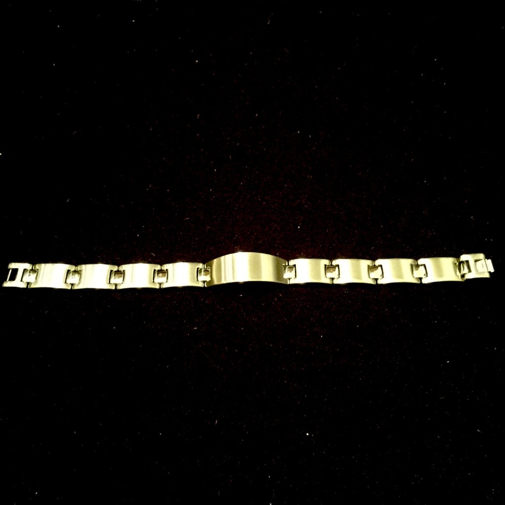 New, Men's Stainless Steel ID Plate Link Bracelet